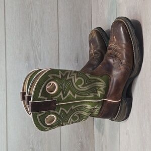Durango Green and Brown Combat Boots